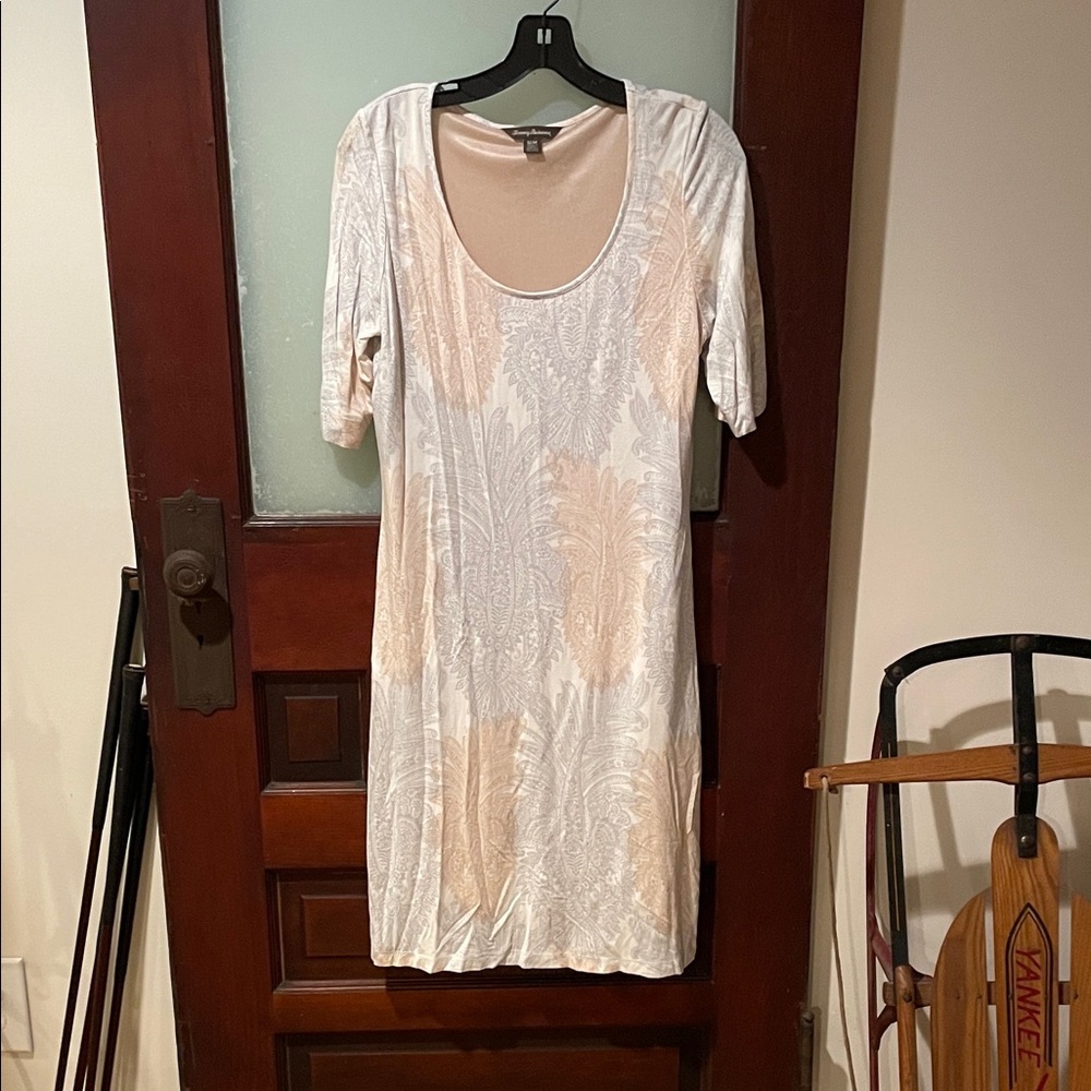 Tommy Bahama Gray and Tan Paisley Dress